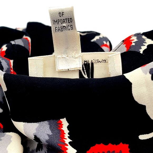 VTG Milly Silk Of New York Black Floral Print Button-Up Tunic Top Size 6 - Picture 7 of 14
